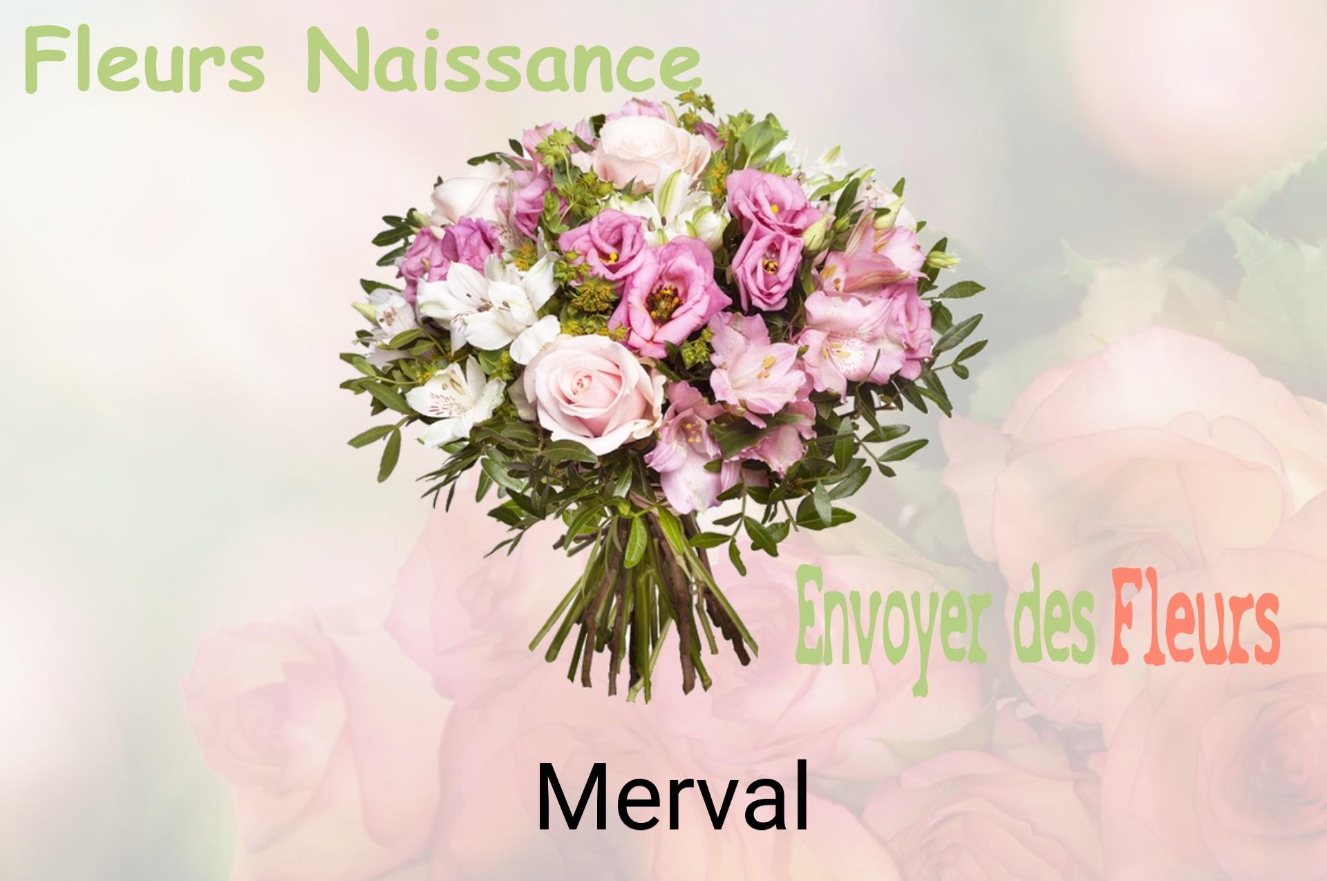 Bouquet de fleurs de naissance livré à Merval