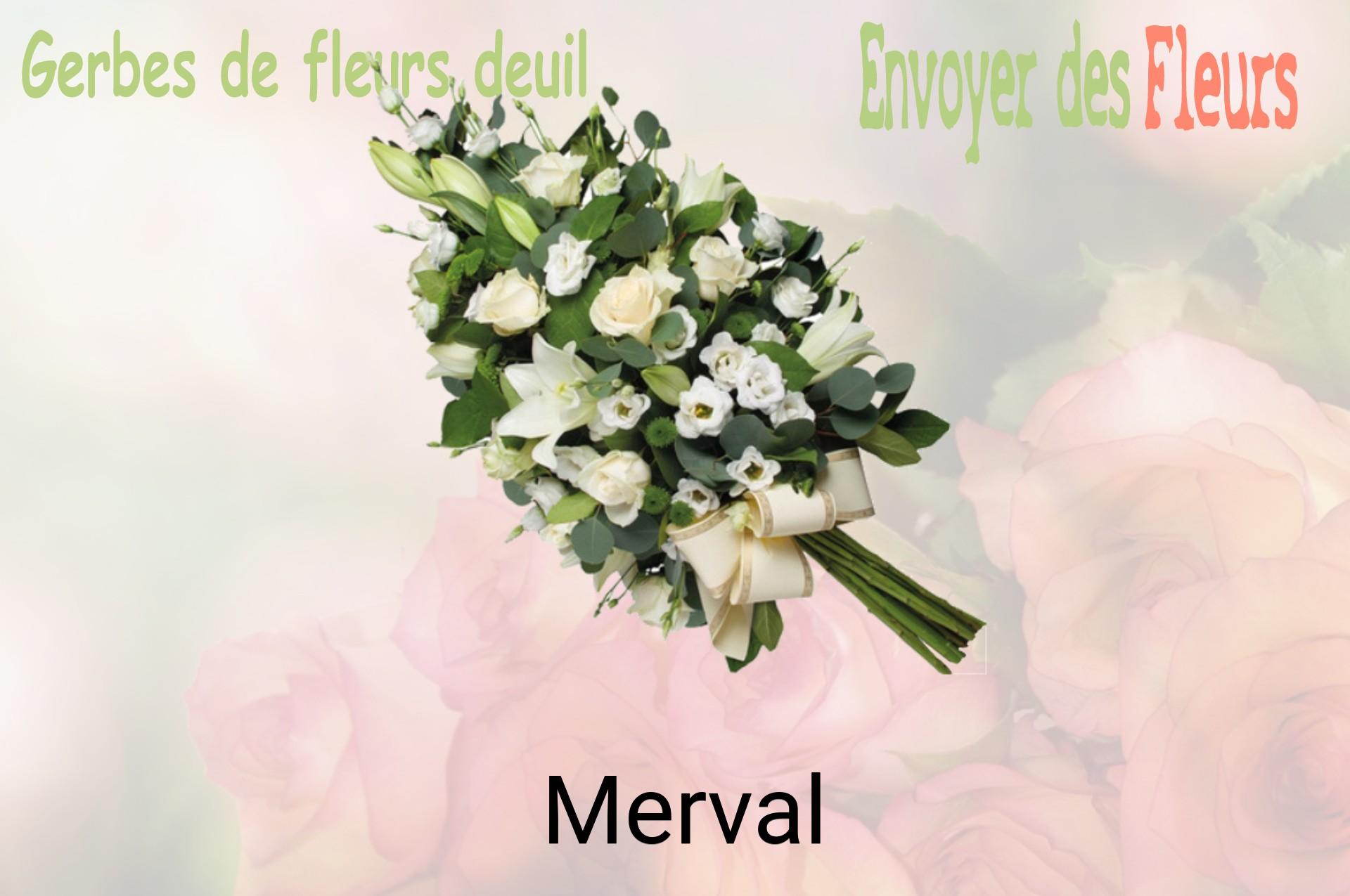 Gerbe de fleurs de deuil livrée à Merval